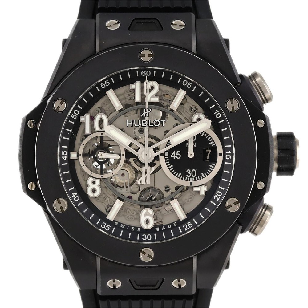Authentic Hublot Big Bang Unico Black Magic 421.CI.1170.RX ceramic Automatic ...