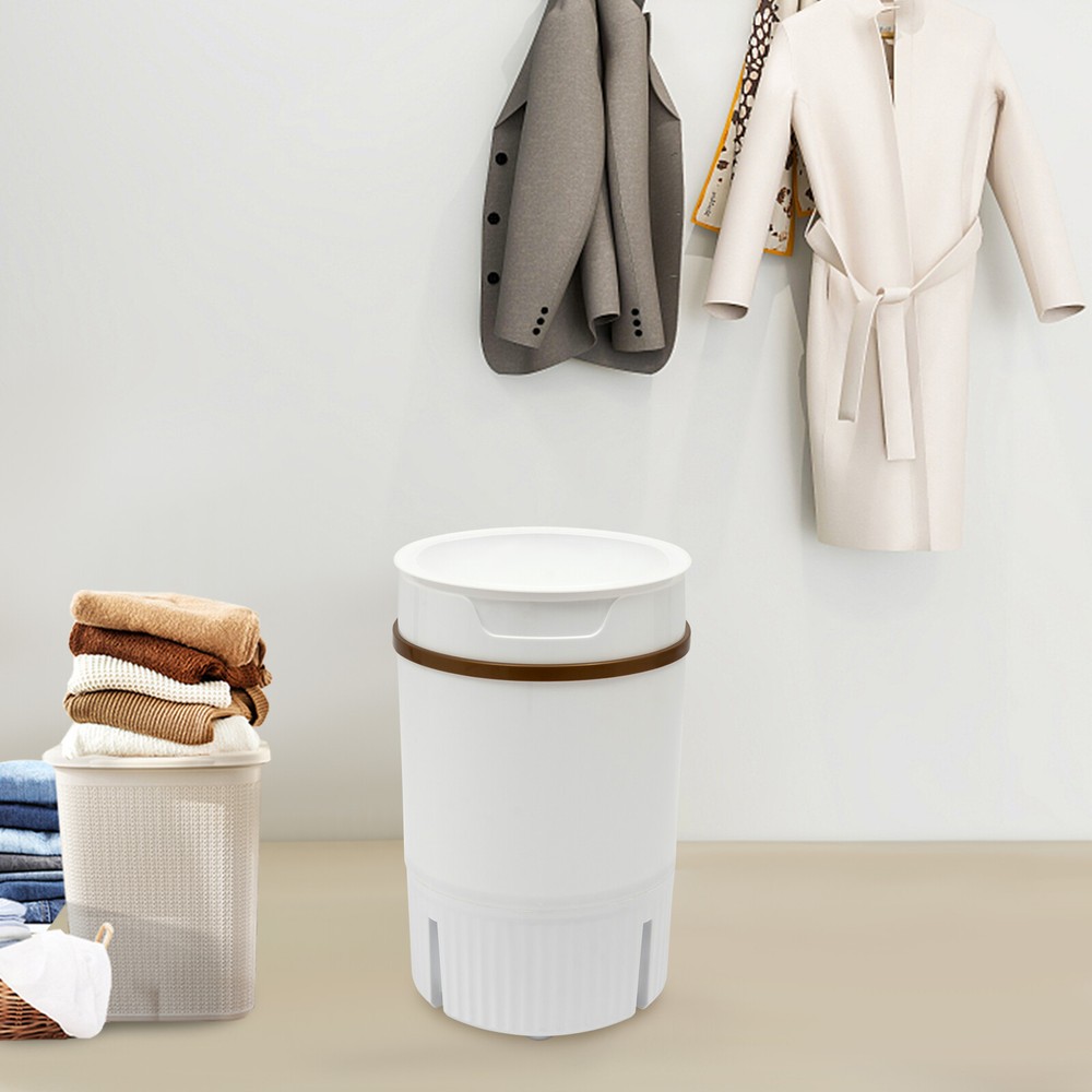 Portable Mini Washing Machine Washer with Drainage Basket Multi-Functional White