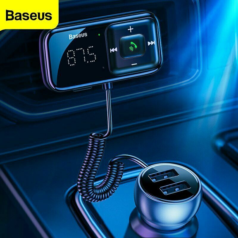 Baseus Wireless FM Transmitter Bluetooth 5.0 Car Charger Kit