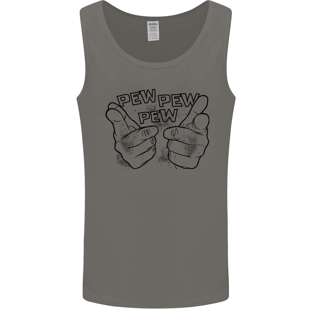 Pew Pew Pew Hands Funny Lightsaber Sci-Fi Mens Vest Tank Top