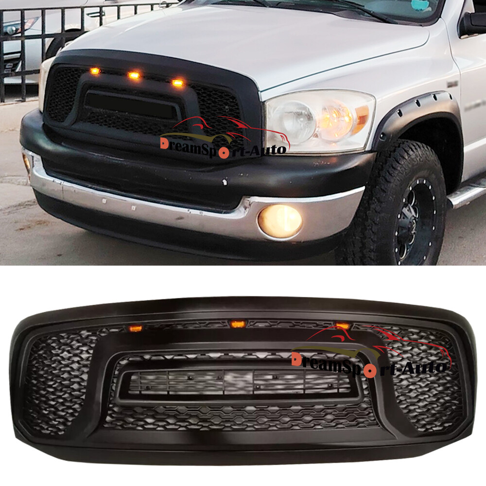 Rebel Style Grill For Dodge Ram 1500 2006-2008 Front Mesh Grille W/Letter LED