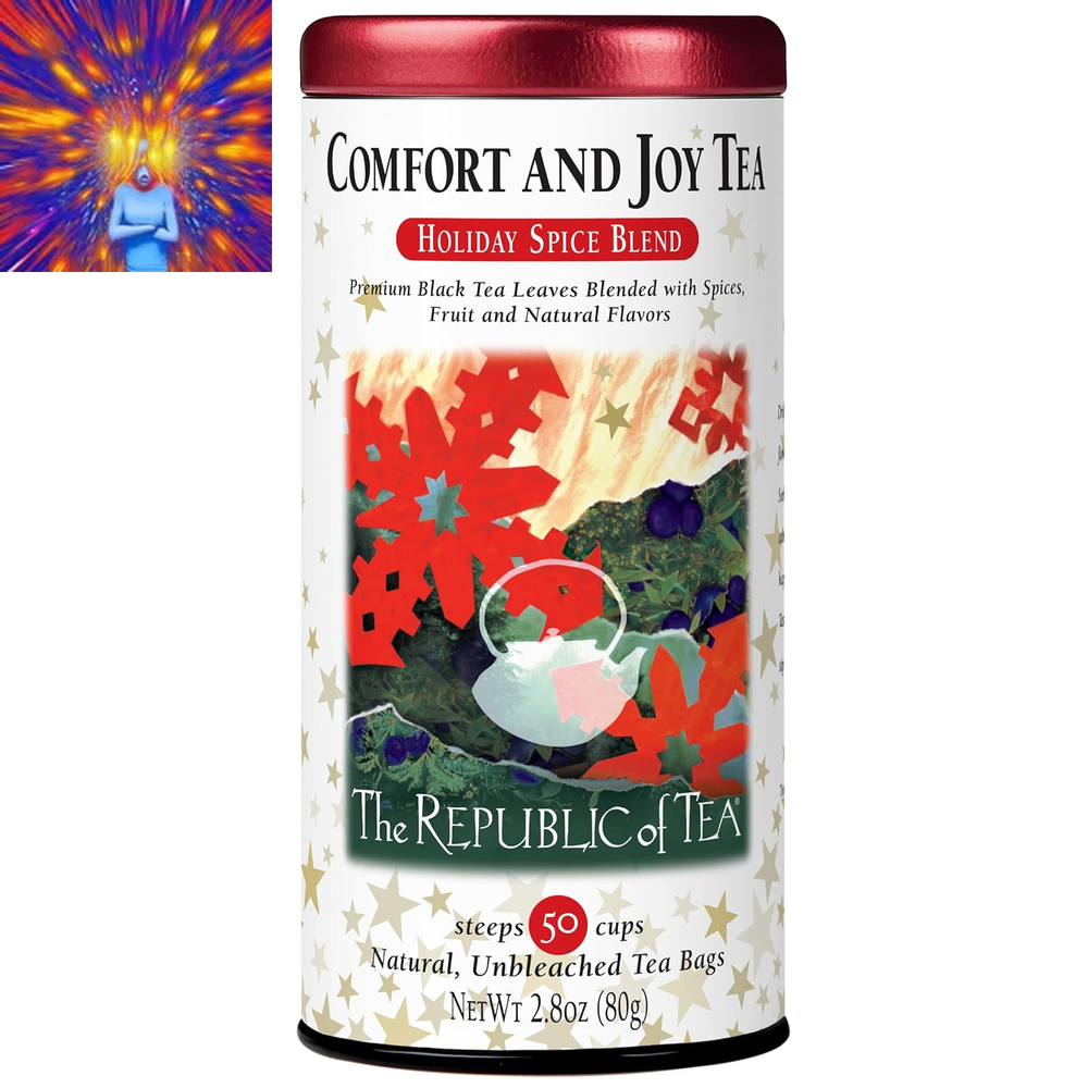 – Comfort and Joy Tea, Holiday Spice Blend, 50 Tea Bags, Naturally Caffeinated