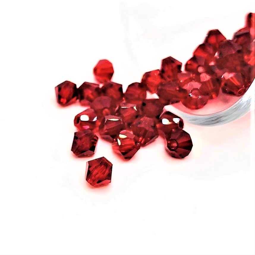 4, 20 or 50 BULK pcs 6mm Bicone Bead Garnet Red July Birthstone-US Seller- RD948