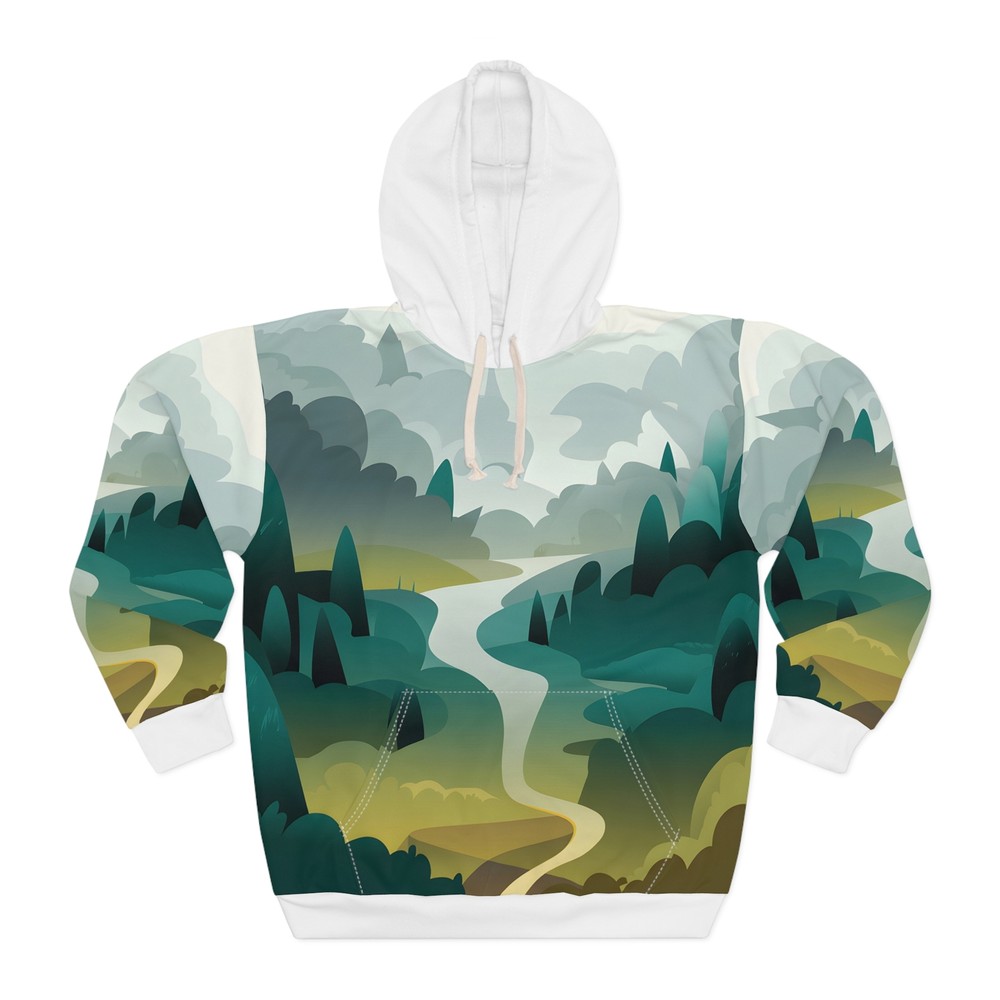 Muted Whispers All-Over Print Hoodie for Outdoor Adventures Travel Apparel