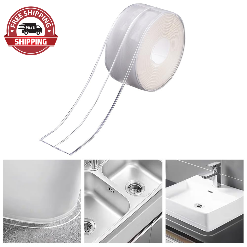 Clear Caulk Tape for Kitchen & Bathroom, Countertop Sink Tub Shower Caulk Strip