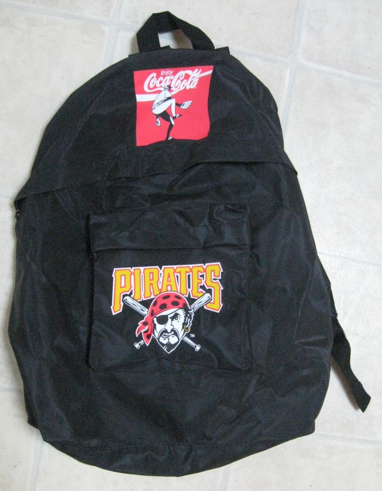 VTG MLB Pittsburgh Pirates Coca-Cola Black Backpack Bag Vintage Logo RARE
