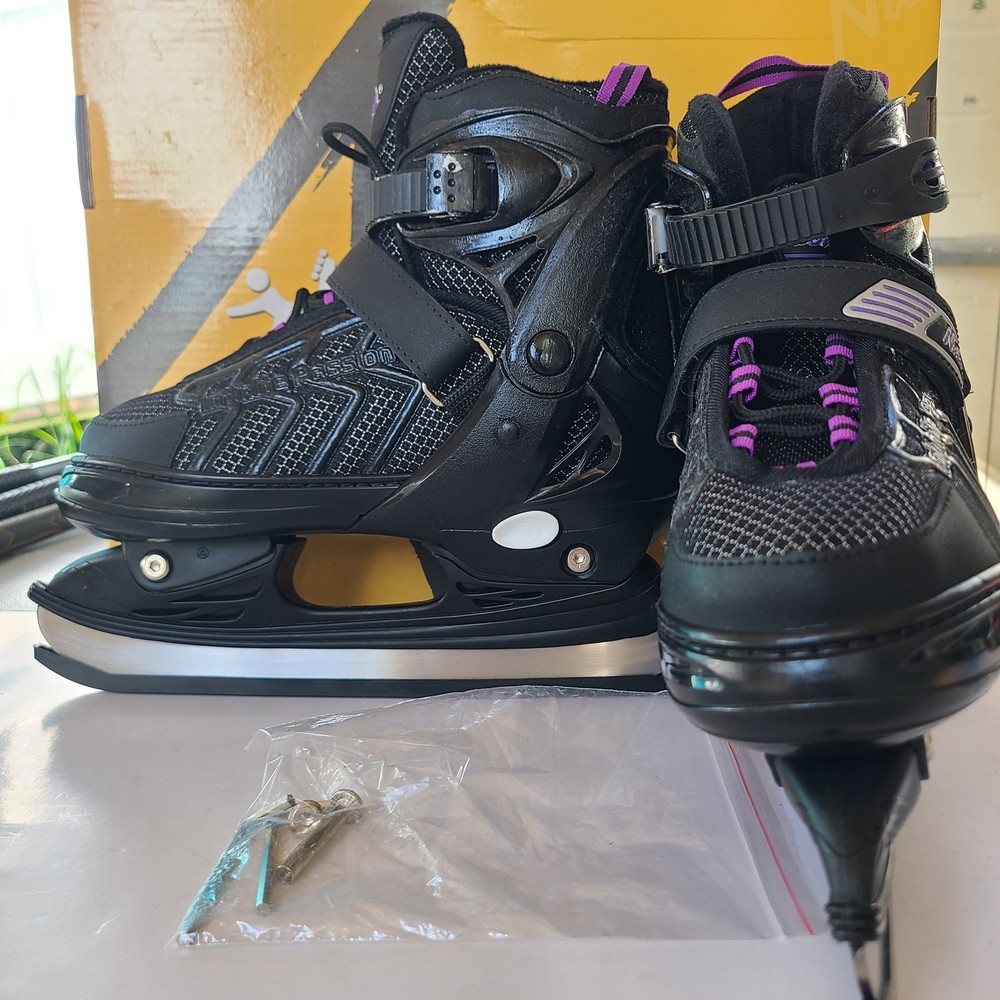 Nattork Adjustable Kids Ice Skate Girls and Boys Soft Padding Reinforced 5Y - 8Y