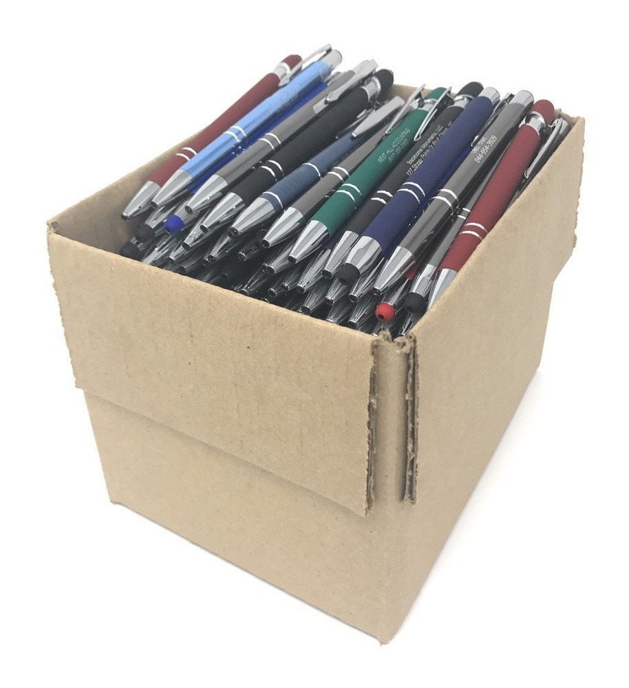 5 lb. Box of Assorted Misprint Metal Retractable Ball Point – Bulk Misprinted...