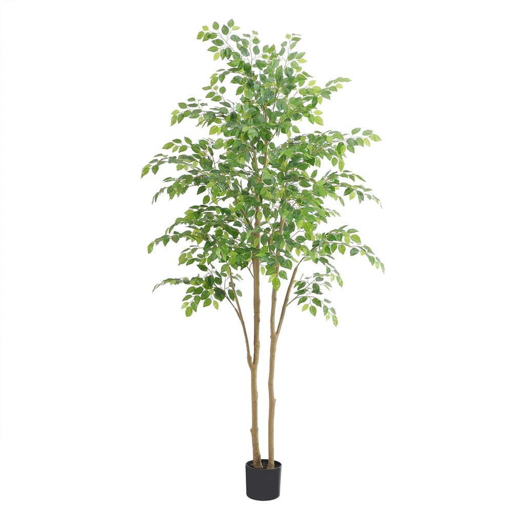 7ft Realistic Artificial Ficus Tree in Pot for Home Décor