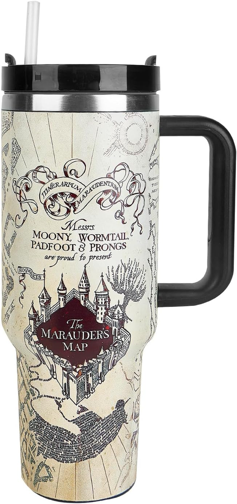 Magic Harry 40 Oz Tumbler with Handle and Straw Reusable Stainless Steel Vacuum