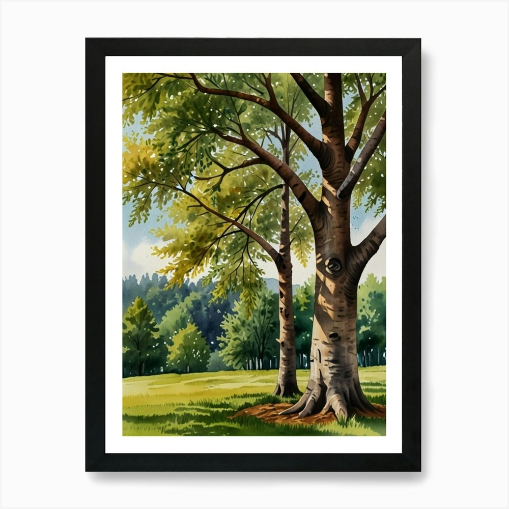 Watercolor Of A Tree Art Print Framed Wall Art Poster Canvas Print Picture
