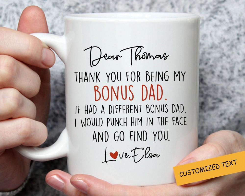 Dear Bonus Dad Personalized Mug Being My Father In Law Mug Fathers Day Gift Idea