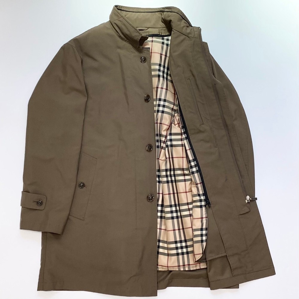 BURBERRY London Coat M Brown Nova check Polyester from japan