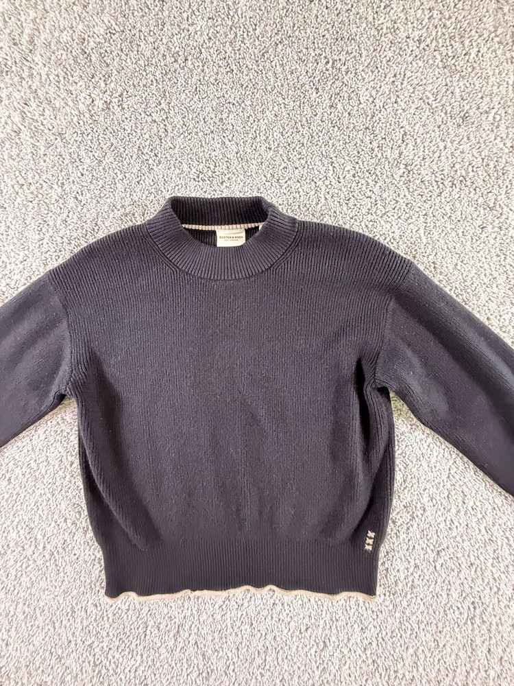 NWOT Scotch & Soda Sweater Small Men's Amsterdam Couture Black Pullover Sweater