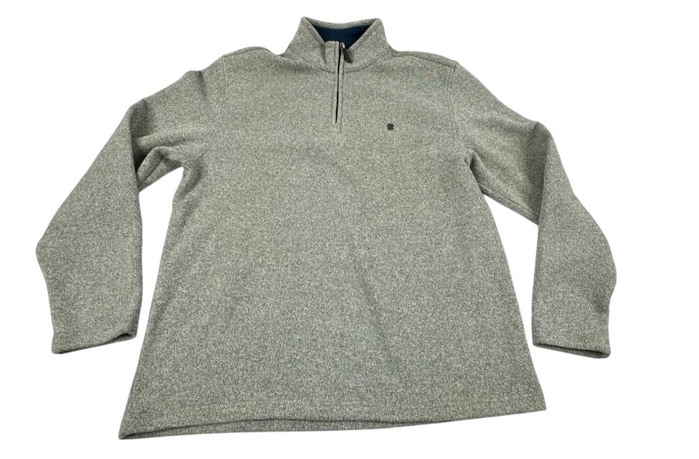 IZOD Gray 1/4 Zip Fleece Pullover Sweater. Men's - Size L