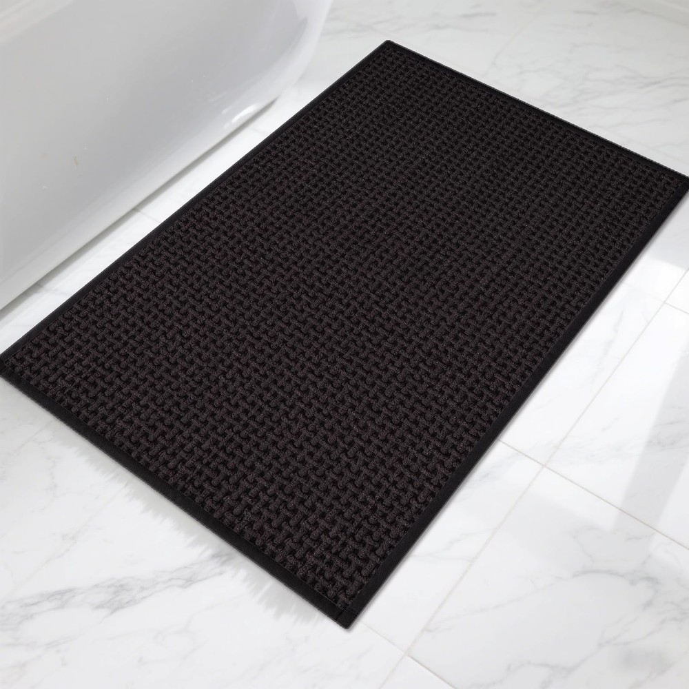 HRILO Non-Slip Super Absorbent Thin Bath Mat for Small Bathrooms Washable