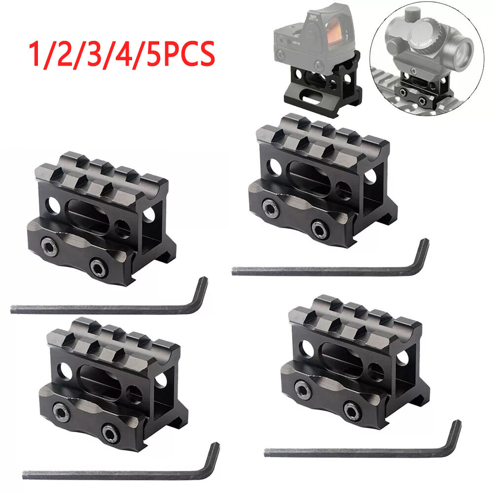 3-Slot Aluminum Alloy High Profile Riser Mount for 20mm Picatinny Rails