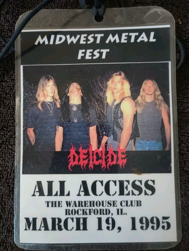 Deicide All Access Original Tour Passes! Not Reprint!
