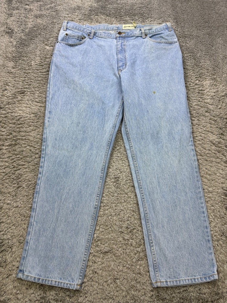 Eddie Bauer Jeans Mens 42x30 Light Wash Straight Leg Outdoor Denim 90s Y2K Vtg