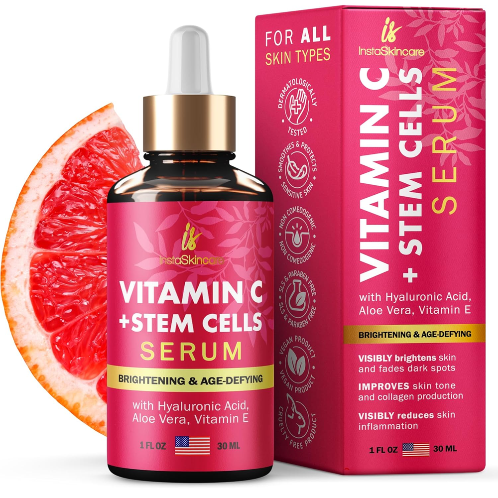 Vitamin C Serum for Face and Eyes with Hyaluronic Acid and Vitamin E - anti Agin