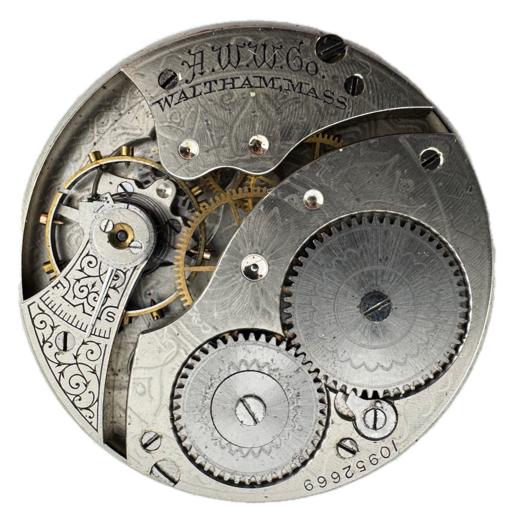 Antique 1901 Waltham 7 Jewel 12s Pocket Watch Movement 210 USA Mechanical