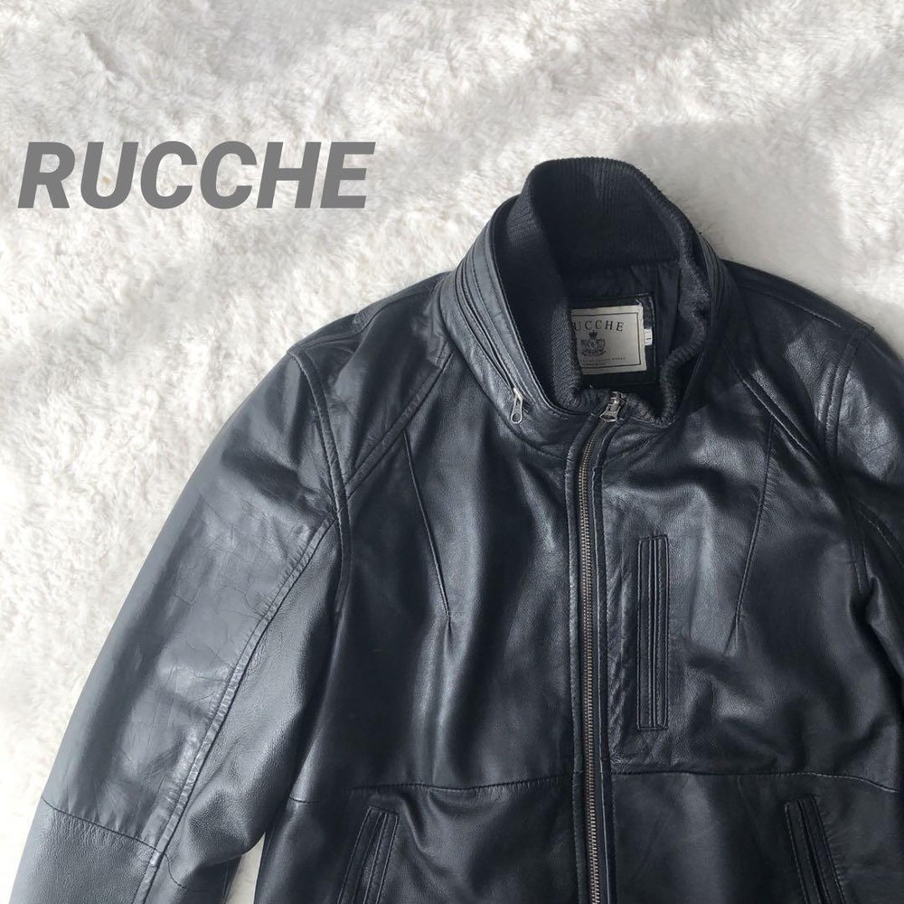 Stylish Unisex Black Rucche Lamb Leather Writer’s Jacket Size L