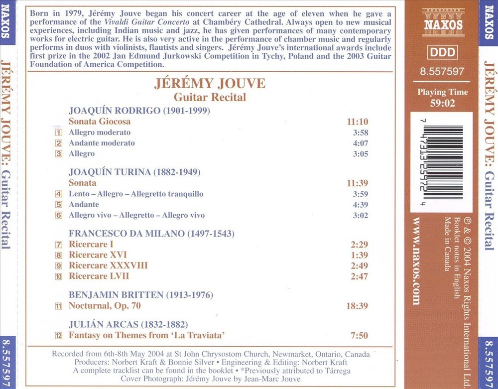 JEAN-MARC JOUVE GUITAR RECITAL NEW CD