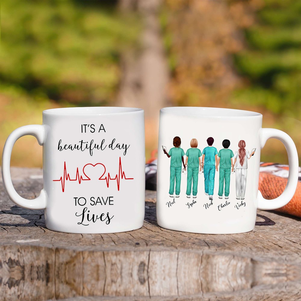 Personalized Nurse Coffee Mug Nursing Student Nurse Gift It's Beautiful Day To