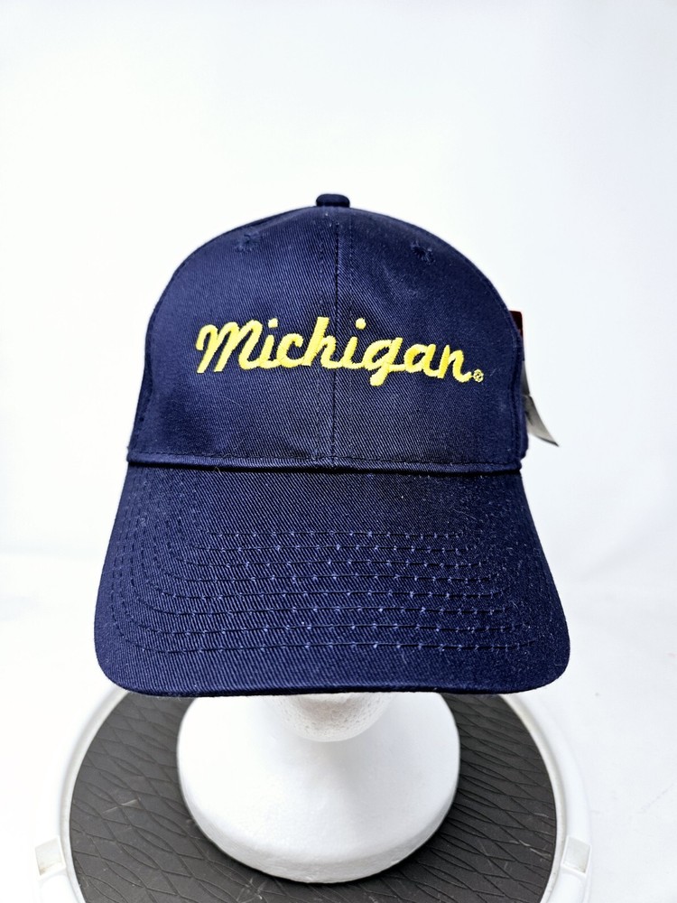 Vintage Michigan Wolverines Spellout Snapback Hat NWT Y2K Era Free Fast Shipping