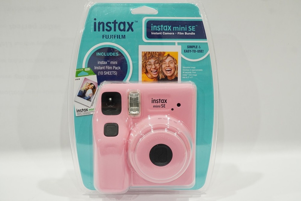 Fujifilm instax Mini SE Instant Camera w/ 10 pack Mini Film Pink Blister NEW