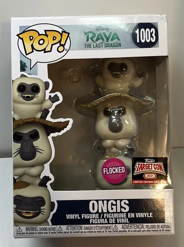 Flocked Ongis Funko Pop #1003 Raya And The Last Dragon with Protector Case
