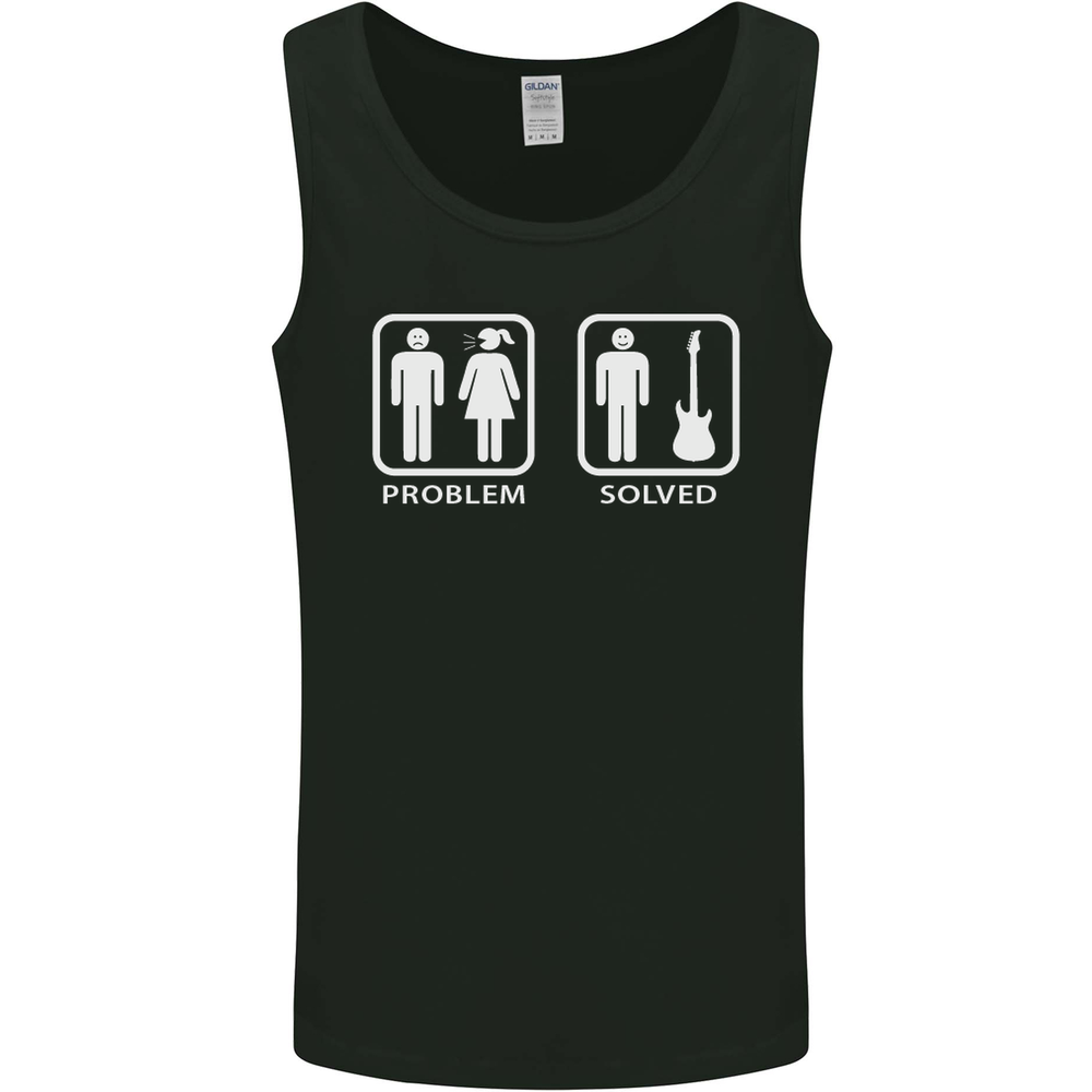 Problem Solved Guitar Funny Guitarist Mens Vest Tank Top