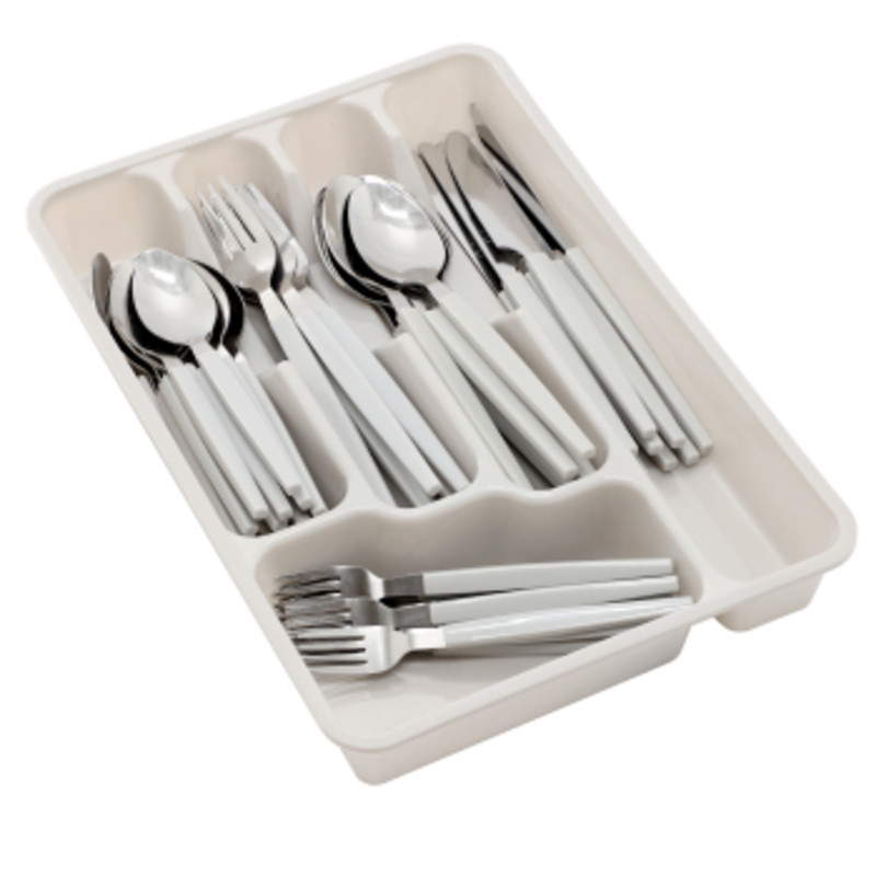 Gibson Home Edzelle 48-Piece Stainless Steel Flatware Set in Gray with Plastic Storage Case