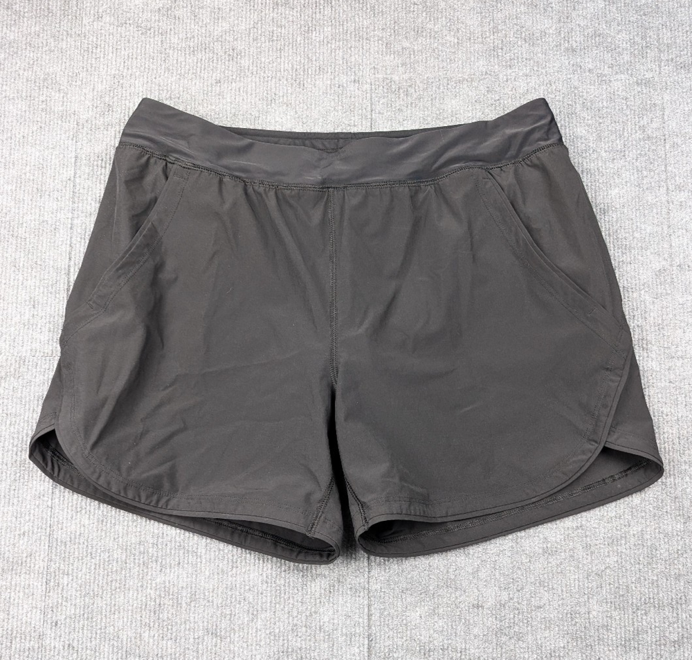 Lands End Swim Shorts Womens 14 Lined Outdoors Beach Black Bottoms Pull On