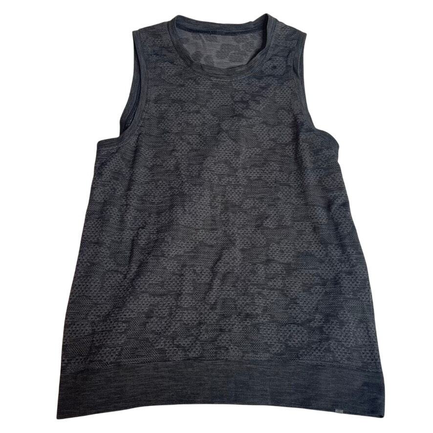 LULULEMON Breeze By Muscle Tank Top Small Polar Spots Titanium / Black