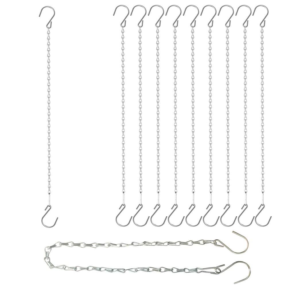 10 Pack 21-Inch SIL Storagehook Silver Hanging Plant Chains for Indoor Outdoor Use