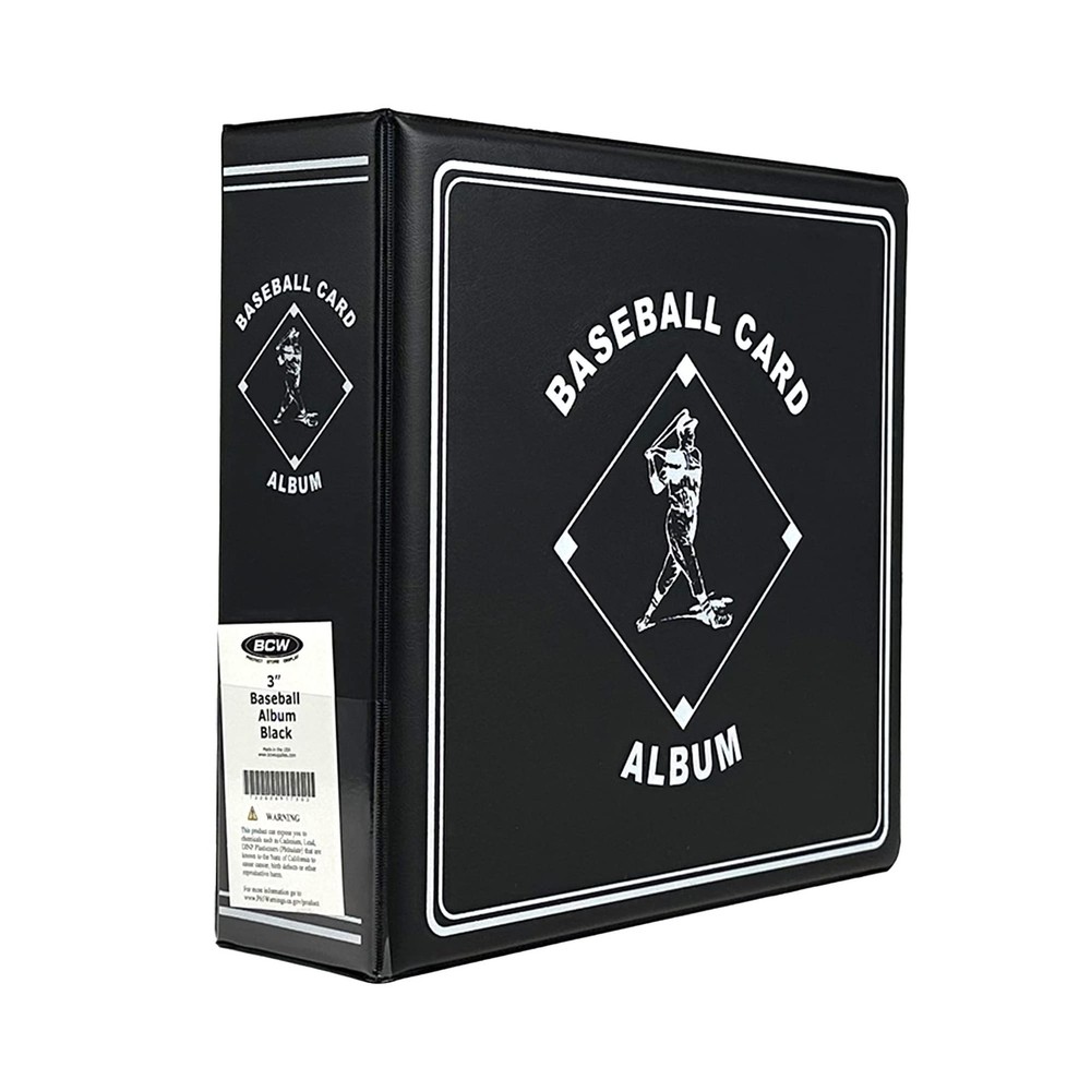 BCW 3 Inch Black Baseball Album Holds 90 Cards Durable Premium Binder