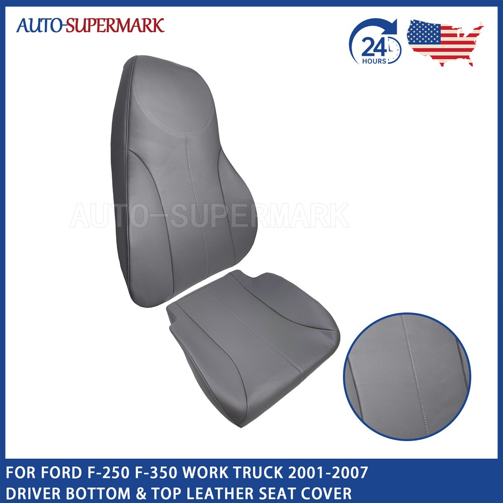 2001-2007 Ford F-250 F-350 Work Truck Leather Seat Cover Set – Driver Top & Bottom