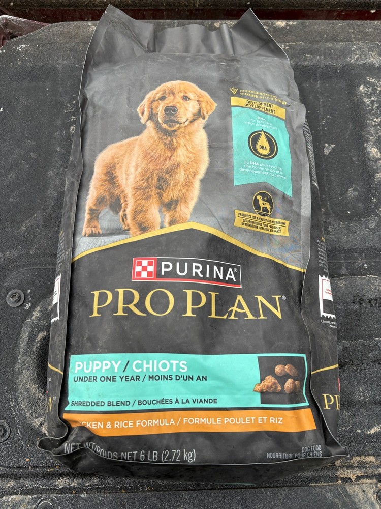 Purina Pro Plan Puppy chiots Shredded Blend Chicken & Rice Dry Dog Food, 6lbs