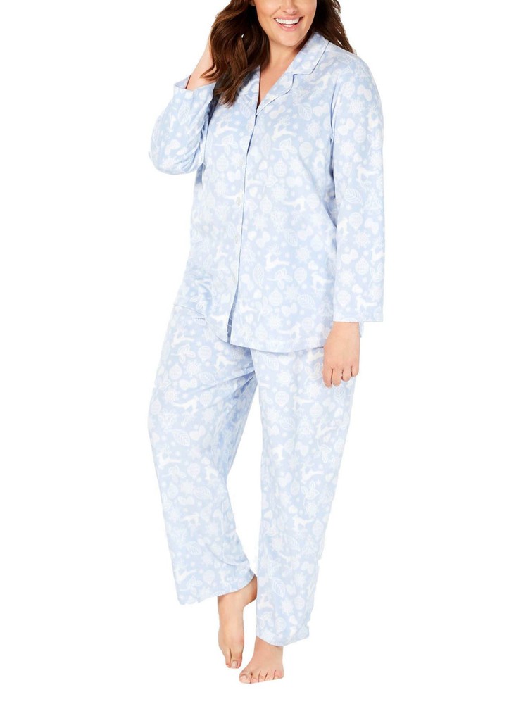 CHARTER CLUB INTIMATES Intimates Light Blue Holiday Sleep Pants XS