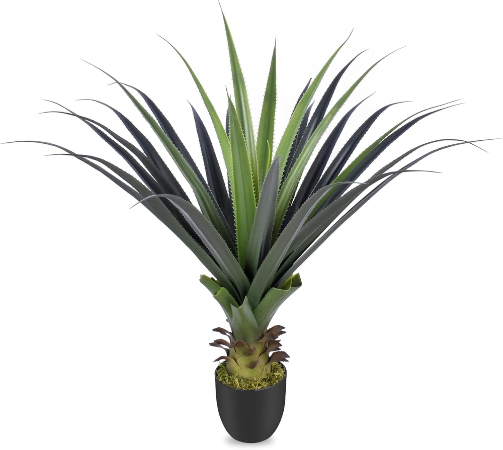 3ft Realistic Faux Agave Plant in Pot with Moss for Indoor Outdoor Decor  