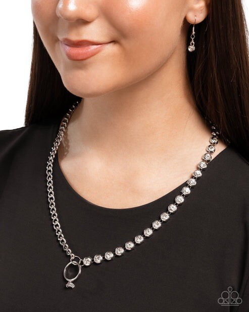 New Paparazzi Jewelry-Blazing Beacon Necklace-White