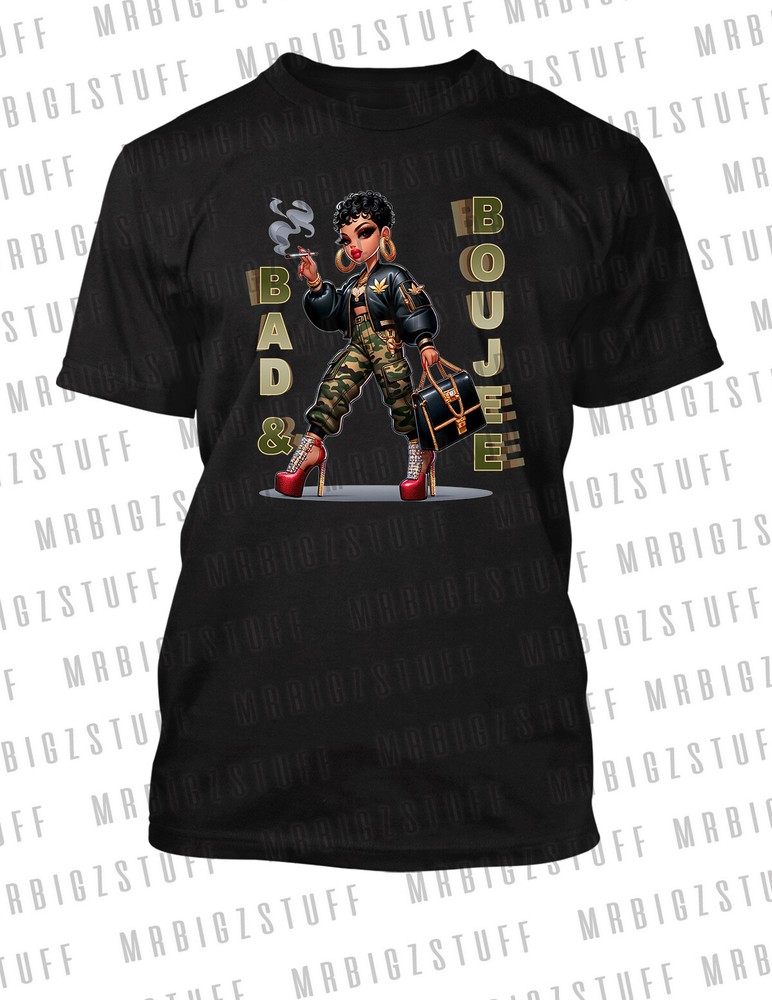 Bad and Boujee Streetwear Hip Hop Unisex Tee by Pro Club Shaka T