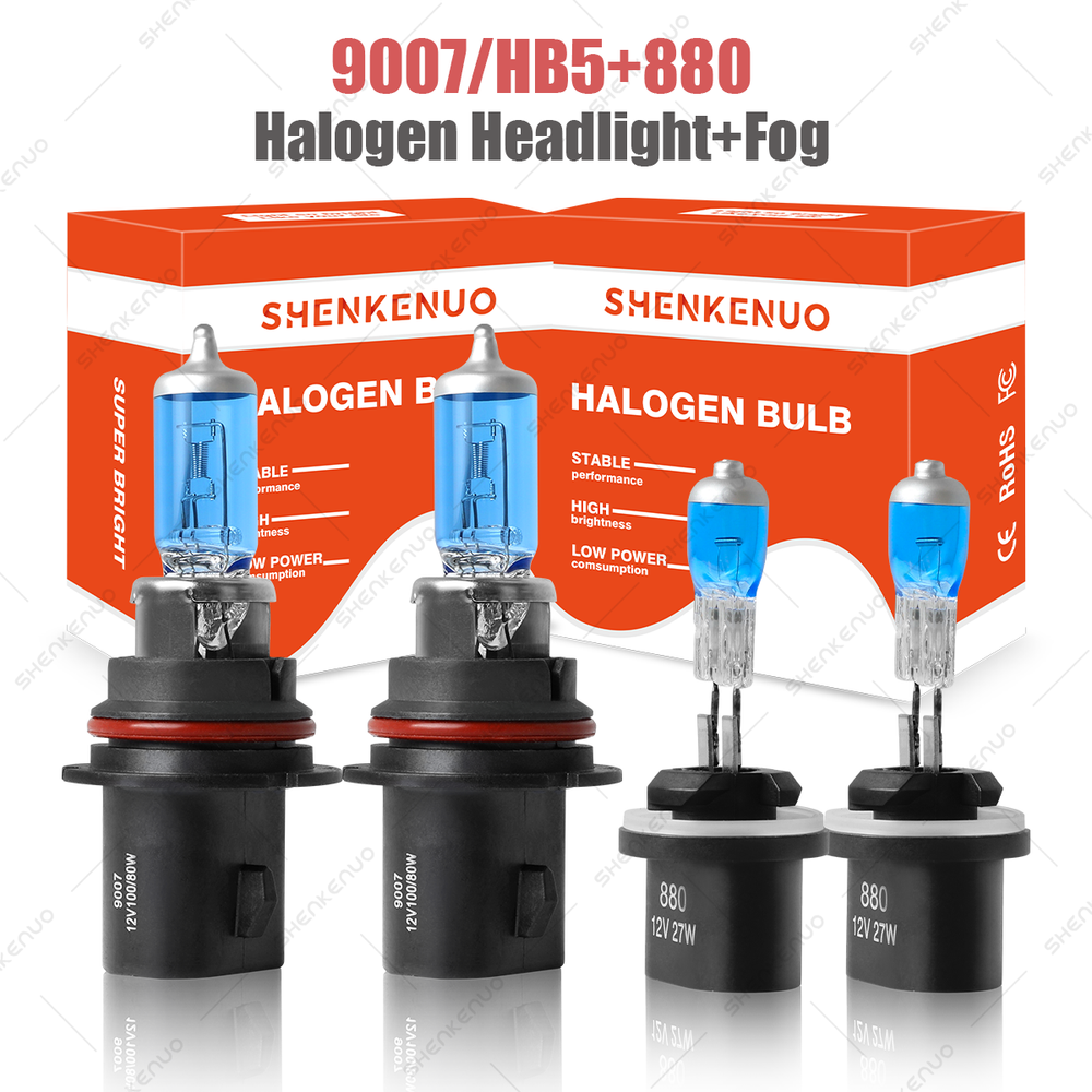 Upgraded 9007 HB5 Halogen Headlight & 880 Fog Light Bulb Kit for 2003-2004 Nissan Xterra