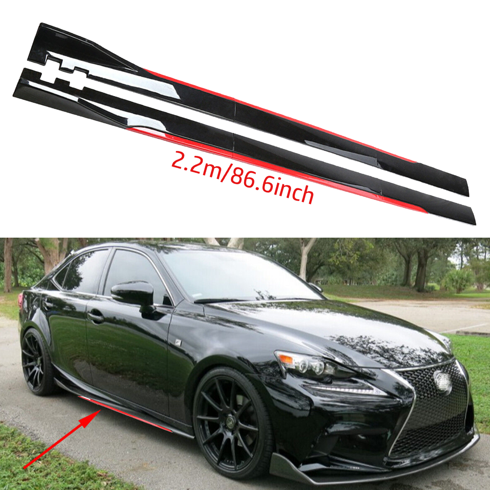 For Lexus GS350 Side Skirt Extension Body Kit Splitter Spoiler Glossy Black