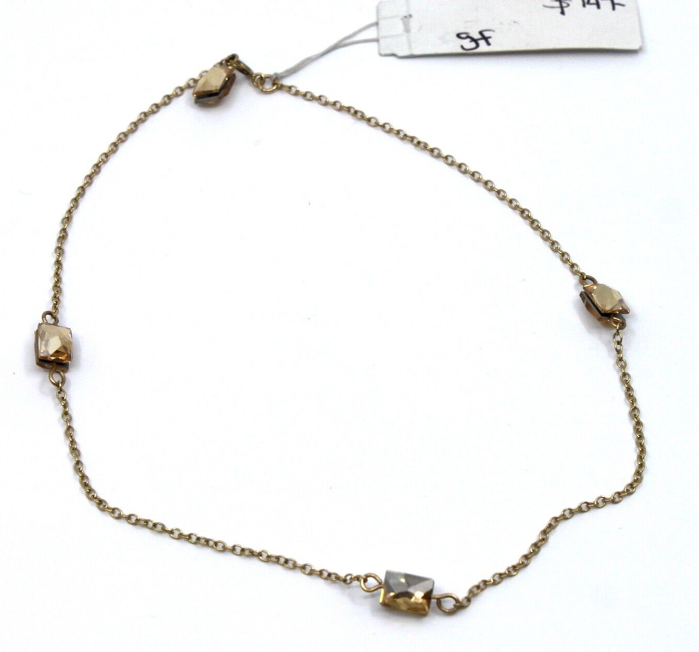 Seasonal Whispers Yellow Citrine Swarovski Crystal Chain Necklace 14k GF-image