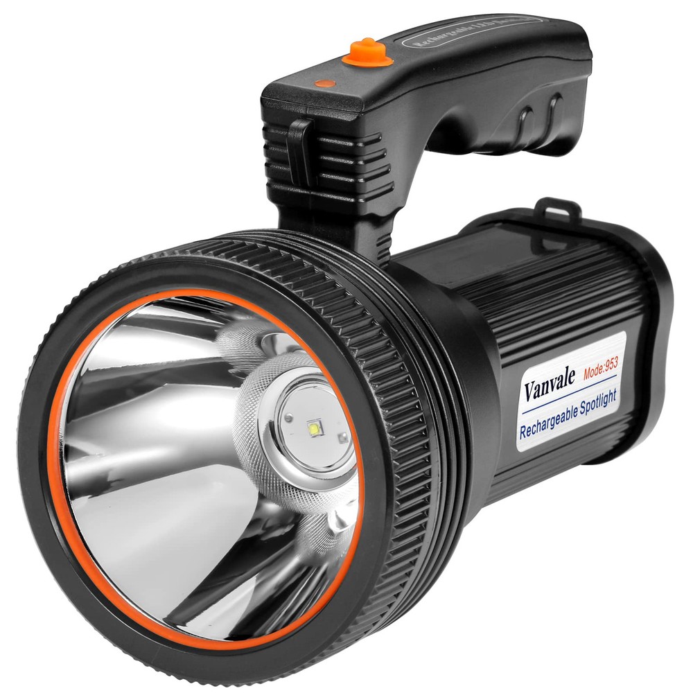 Rechargeable Searchlight Handheld LED Tactical Flashlight with Handle Spotlig...