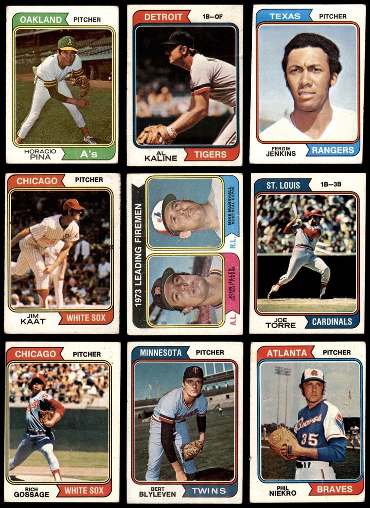 1974 Topps 100-Card Starter Set Lot 3.5 VG+ Condition Baseball Cards