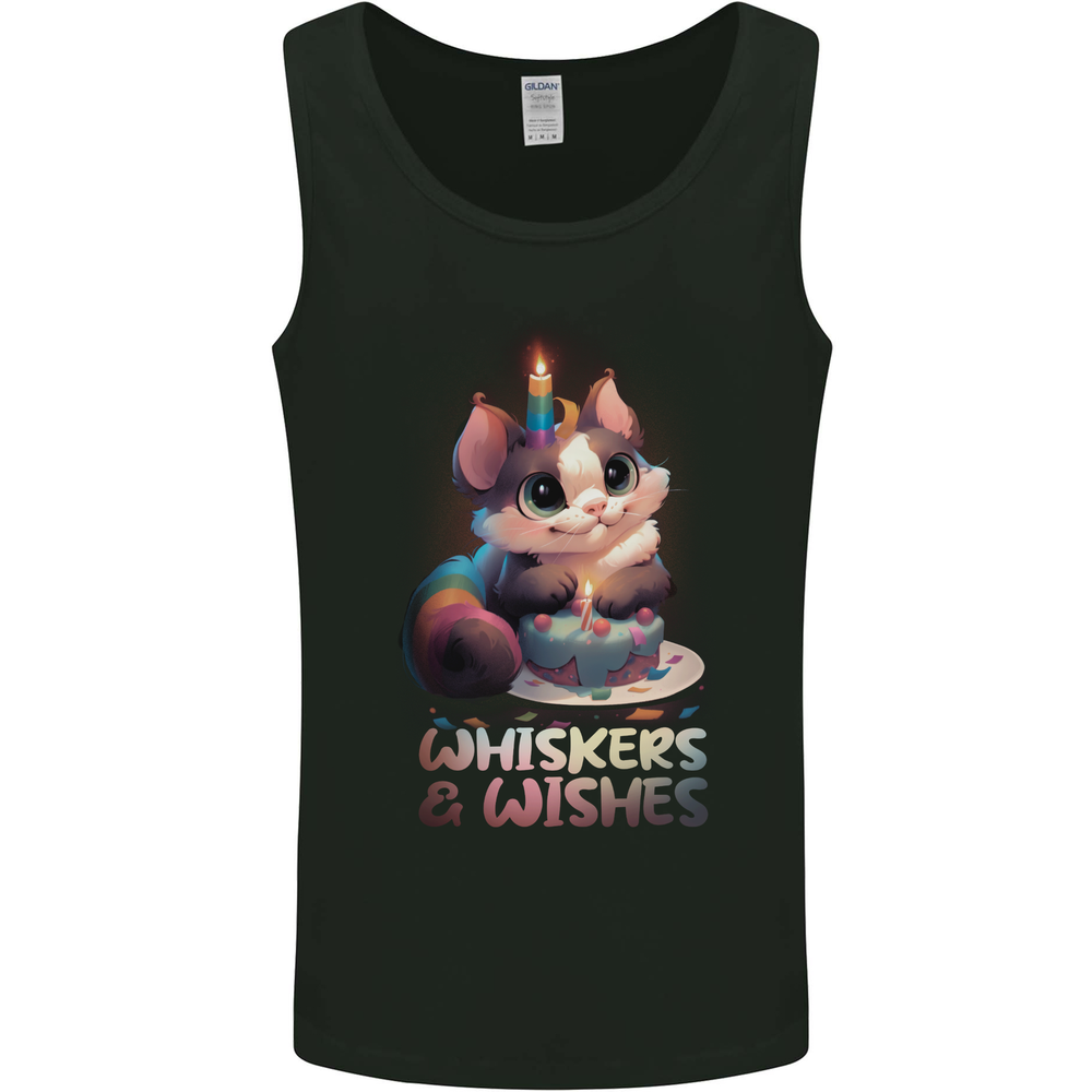 Whiskers & Wishes Cat Birthday Mens Vest Tank Top