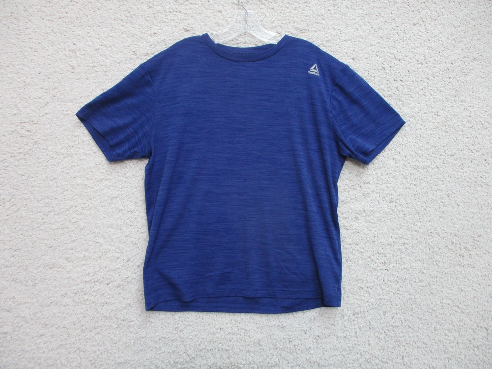 Reebok Shirt Medium Adult Blue Athletic Lightweight Stretch Logo Running Mens M